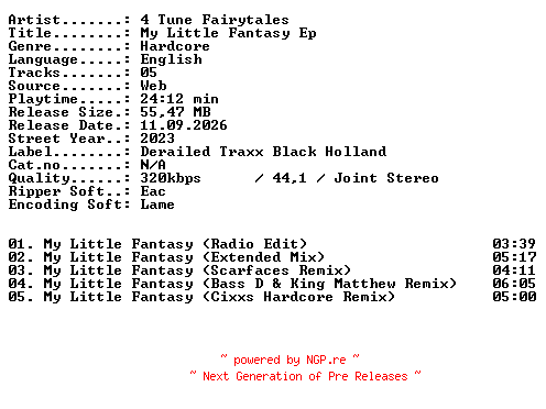 NFO for the release 4_Tune_Fairytales-My_Little_Fantasy_EP-WEB-2023-XTC_iNT by XTC_iNT