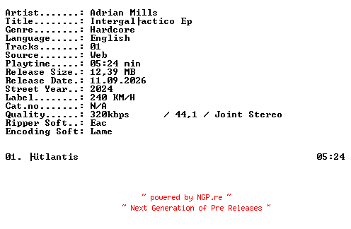 NFO for the release Adrian_Mills-INTERGALACTICO_EP-WEB-2024-XTC_iNT by XTC_iNT