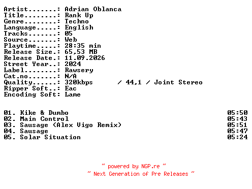 NFO for the release Adrian_Oblanca-Rank_Up-WEB-2024-XTC_iNT by XTC_iNT