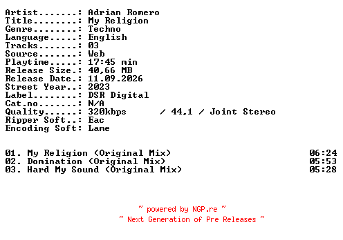 NFO for the release Adrian_Romero-My_Religion-WEB-2023-XTC_iNT by XTC_iNT
