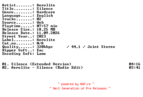 NFO for the release Aerolite-Silence-WEB-2023-XTC_iNT by XTC_iNT