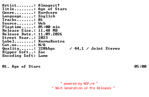 NFO for the release Almagest-Age_of_Stars-SINGLE-WEB-2023-XTC_iNT by XTC_iNT