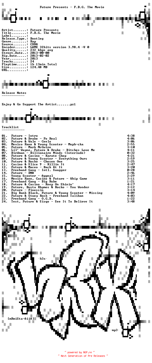 NFO for the release future_presents-f.b.g._the_movie-(bootleg)-2013 by 2013