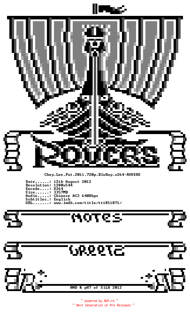 NFO for the release Choy.Lee.Fut.2011.720p.BluRay.x264-ROVERS by ROVERS