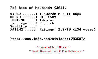 NFO for the release Red.Rose.of.Normandy.2011.720p.BluRay.x264-MELiTE by MELiTE