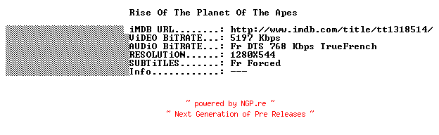 NFO for the release Rise.Of.The.Planet.Of.The.Apes.FRENCH.720p.BluRay.x264-THENiGHTMAREiNHD by THENiGHTMAREiNHD