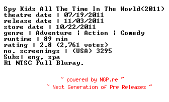 NFO for the release Spy.Kids.All.the.Time.in.the.World.Bluray-OMFUG by OMFUG