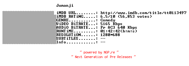 NFO for the release Jumanji.1995.FRENCH.720p.BluRay.x264-THENiGHTMAREiNHD by THENiGHTMAREiNHD