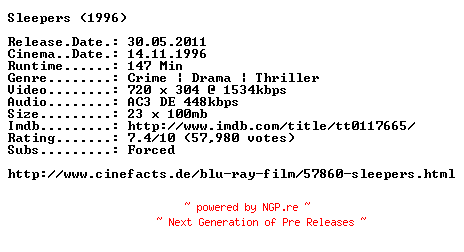 NFO for the release Sleepers.German.1996.AC3.BDRip.XviD.INTERNAL-ARC by ARC