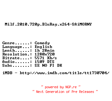 NFO for the release Milf.2010.720p.BluRay.x264-SAiMORNY by SAiMORNY