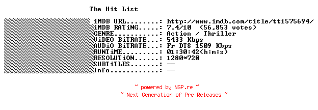 NFO for the release The.Hit.List.2011.FRENCH.720p.BluRay.x264-THENiGHTMAREiNHD by THENiGHTMAREiNHD