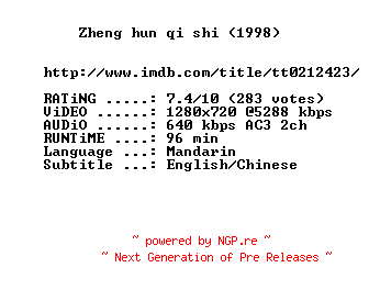 NFO for the release The.Personals.1998.720p.BluRay.x264-MELiTE by MELiTE
