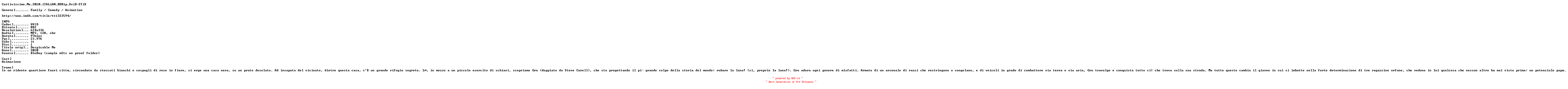 NFO for the release Cattivissimo.Me.2010.iTALiAN.BDRip.XviD-STiX by STiX