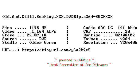 NFO for the release Old.And.Still.Sucking.XXX.DVDRip.x264-SUCKXXX by SUCKXXX