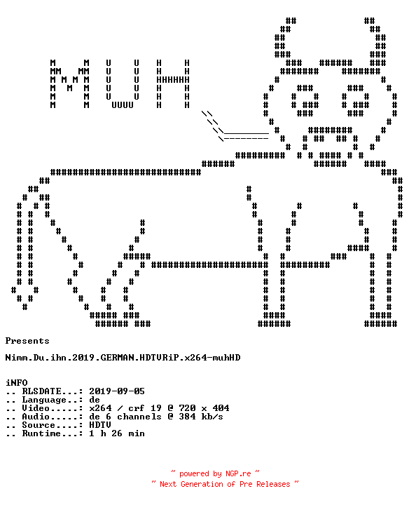 NFO for the release Nimm.Du.ihn.2019.GERMAN.HDTVRiP.x264-muhHD by muhHD