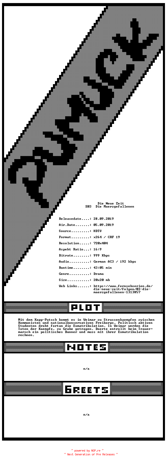 NFO for the release Die.Neue.Zeit.E03.Die.Maerzgefallenen.GERMAN.WS.HDTVRip.x264-Pumuck by Pumuck
