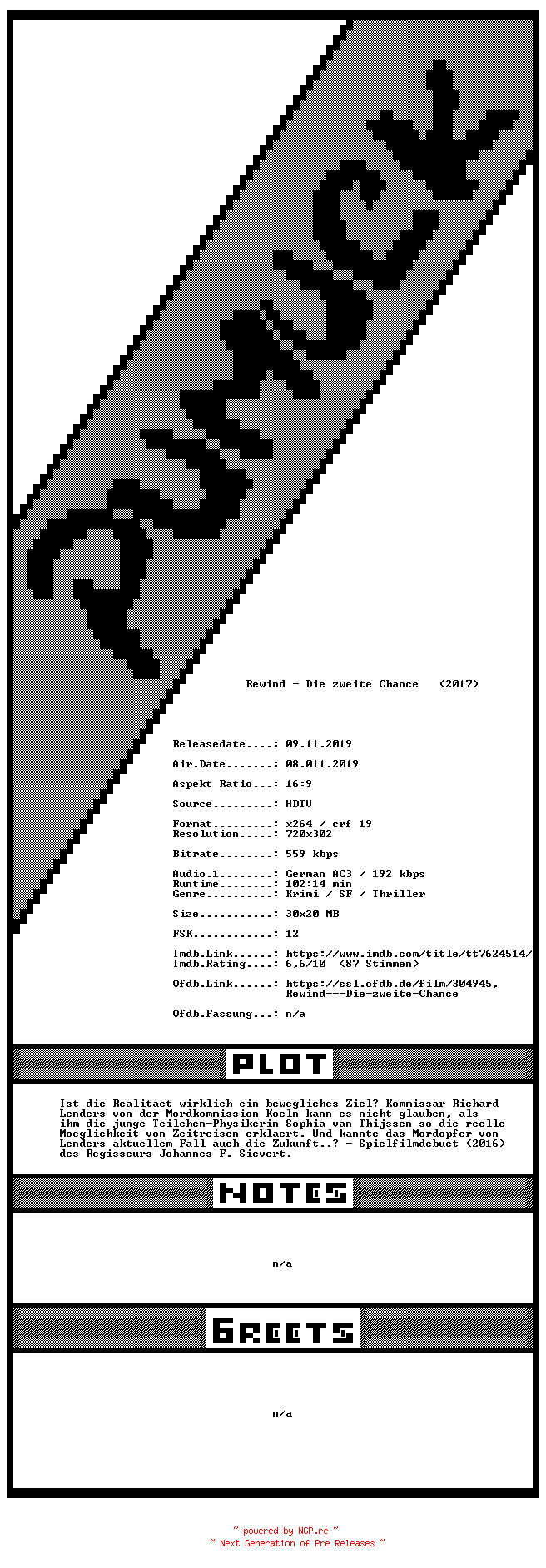 NFO for the release Rewind.-.Die.zweite.Chance.GERMAN.2017.HDTVRip.x264-Pumuck by Pumuck
