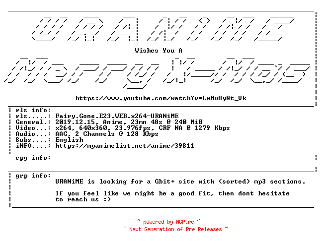 NFO for the release Fairy.Gone.E23.WEB.x264-URANiME by URANiME