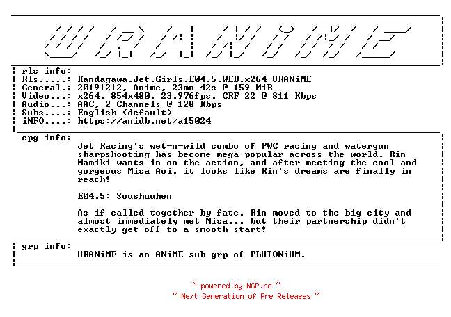 NFO for the release Kandagawa.Jet.Girls.E04.5.WEB.x264-URANiME by URANiME