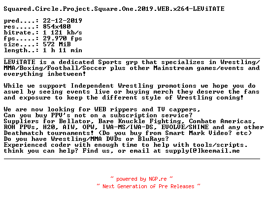 NFO for the release Squared.Circle.Project.Square.One.2019.WEB.x264-LEViTATE by LEViTATE