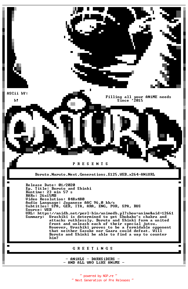 NFO for the release Boruto.Naruto.Next.Generations.E125.WEB.x264-ANiURL by ANiURL