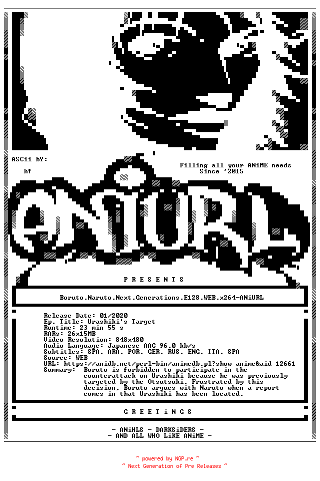 NFO for the release Boruto.Naruto.Next.Generations.E128.WEB.x264-ANiURL by ANiURL