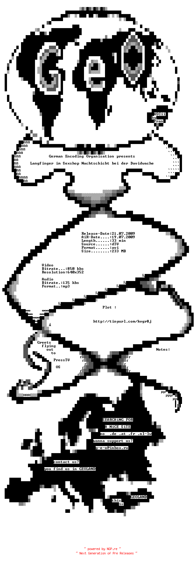 NFO for the release Lady_Sovereign-I_Got_You_Dancing-CONVERT-x264-2009-FRAY by FRAY
