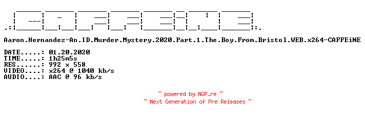 NFO for the release Aaron.Hernandez-An.ID.Murder.Mystery.2020.Part.1.The.Boy.From.Bristol.WEB.x264-CAFFEiNE by CAFFEiNE