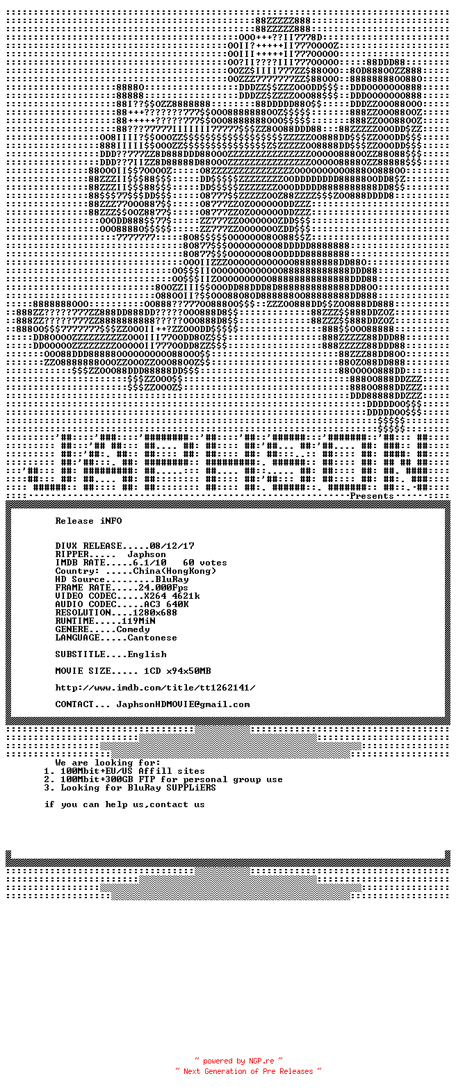 NFO for the release Lalingerie.2008.720p.BluRay.x264-Japhson by Japhson
