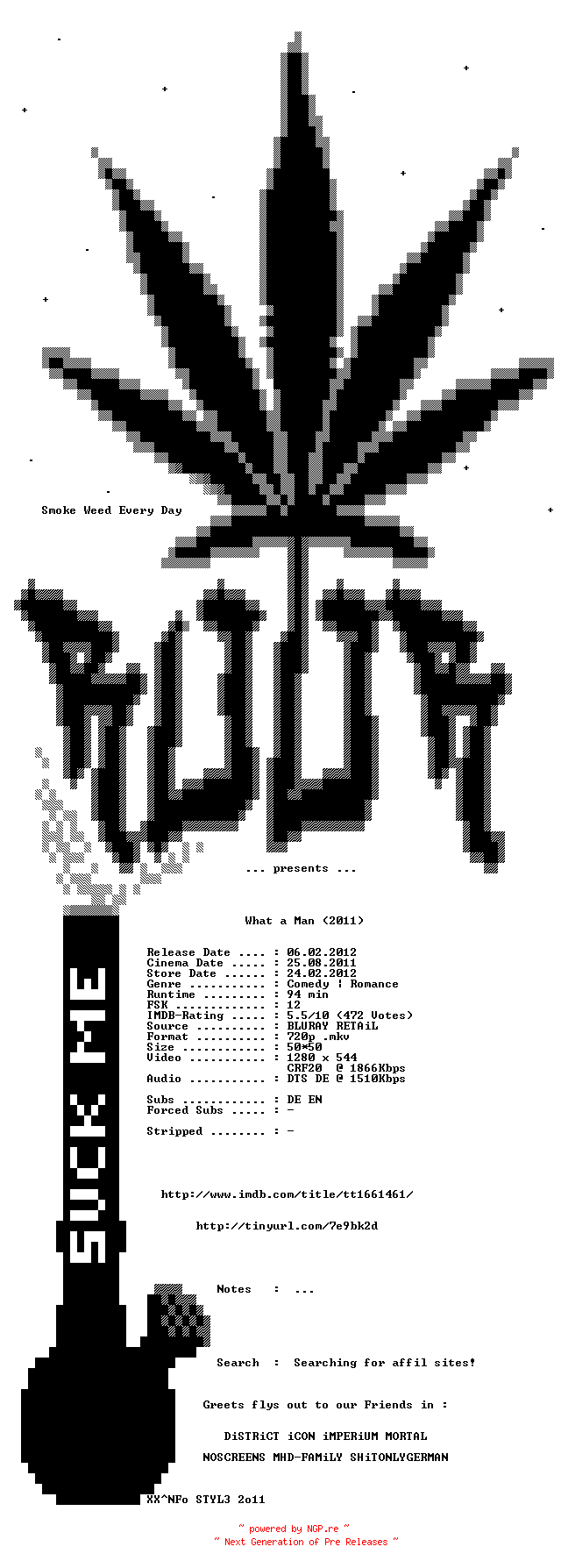 NFO for the release What.a.Man.German.720p.BluRay.x264-ROOR by ROOR