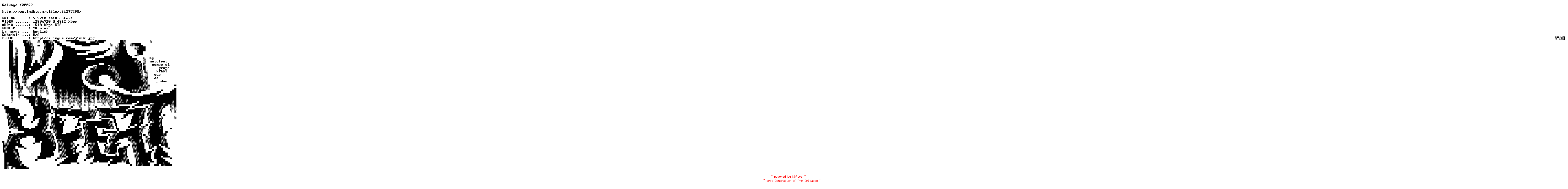 NFO for the release Salvage.2009.720p.BluRay.x264-MELiTE by MELiTE