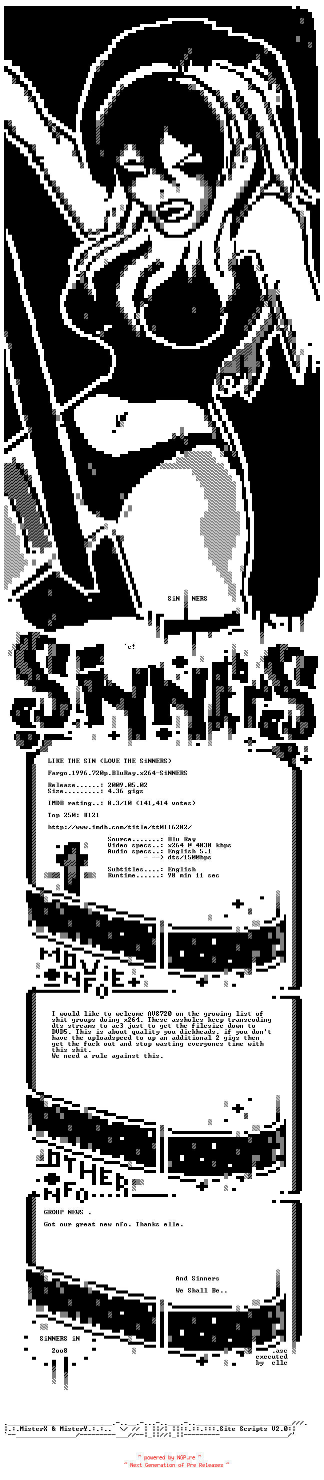 NFO for the release Fargo.1996.720p.BluRay.x264-SiNNERS by SiNNERS