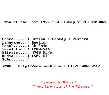 NFO for the release Man.of.the.East.1972.720.BluRay.x264-SAiMORNY by SAiMORNY