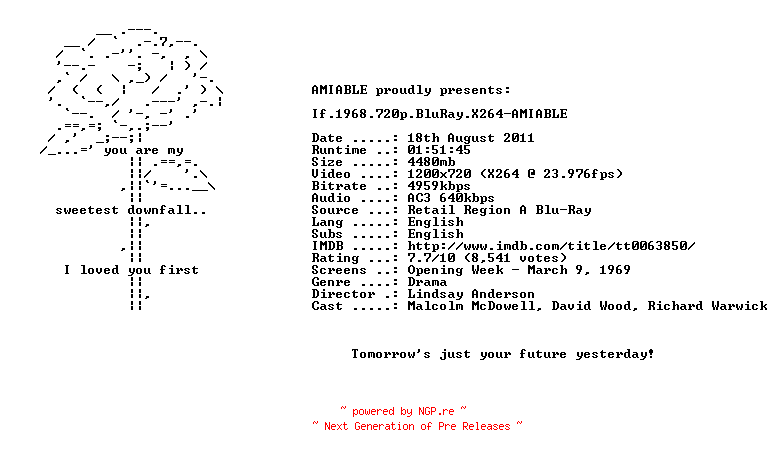 NFO for the release If.1968.720p.BluRay.X264-AMIABL by AMIABL