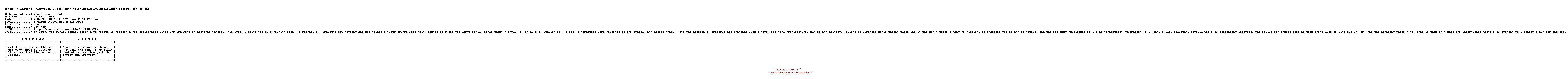 NFO for the release Seekers.Vol.10-A.Haunting.on.Brockway.Street.2019.DVDRip.x264-REGRET by REGRET