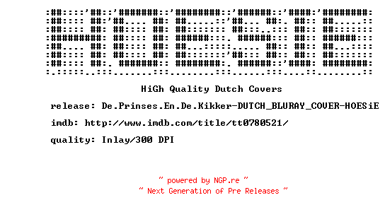NFO for the release De.Prinses.En.De.Kikker-DUTCH_BLURAY_COVER-HOESiE by HOESiE