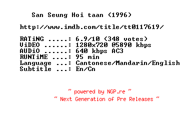 NFO for the release Shanghai.Grand.1996.720p.BluRay.x264-MELiTE by MELiTE