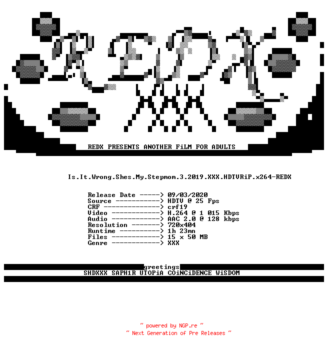 NFO for the release Is.It.Wrong.Shes.My.Stepmom.3.2019.XXX.HDTVRiP.x264-REDX by REDX