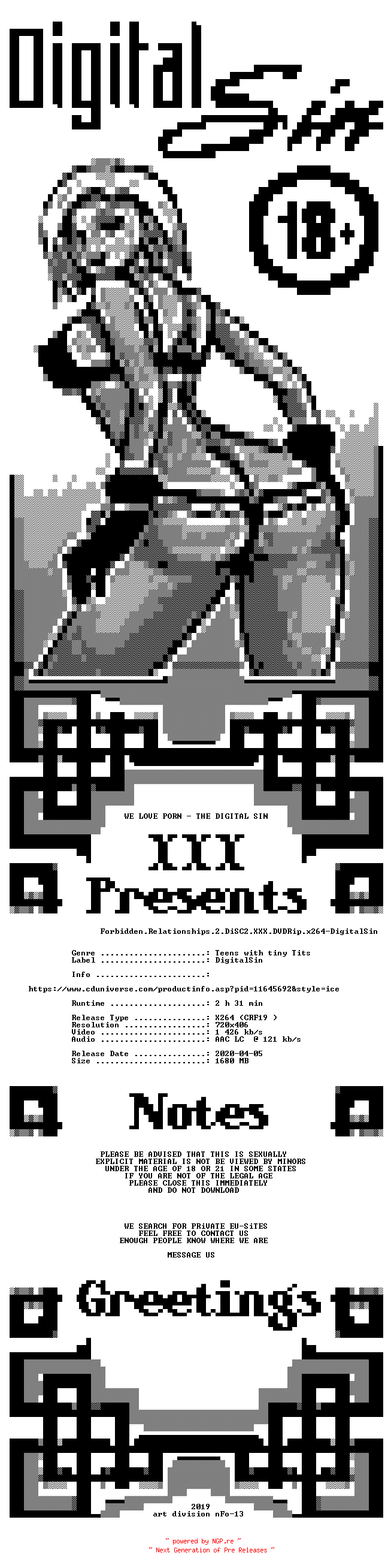 NFO for the release Forbidden.Relationships.2.DiSC2.XXX.DVDRip.x264-DigitalSin by DigitalSin