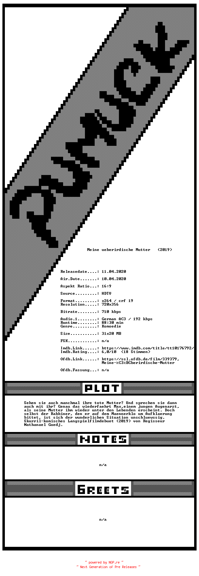 NFO for the release Meine.ueberirdische.Mutter.GERMAN.2019.HDTVRip.x264-Pumuck by Pumuck