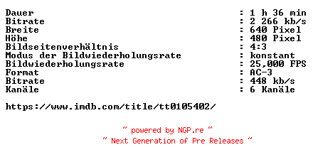 NFO for the release Sidekicks.German.1992.DVDRiP.x264.iNTERNAL-iND by iND