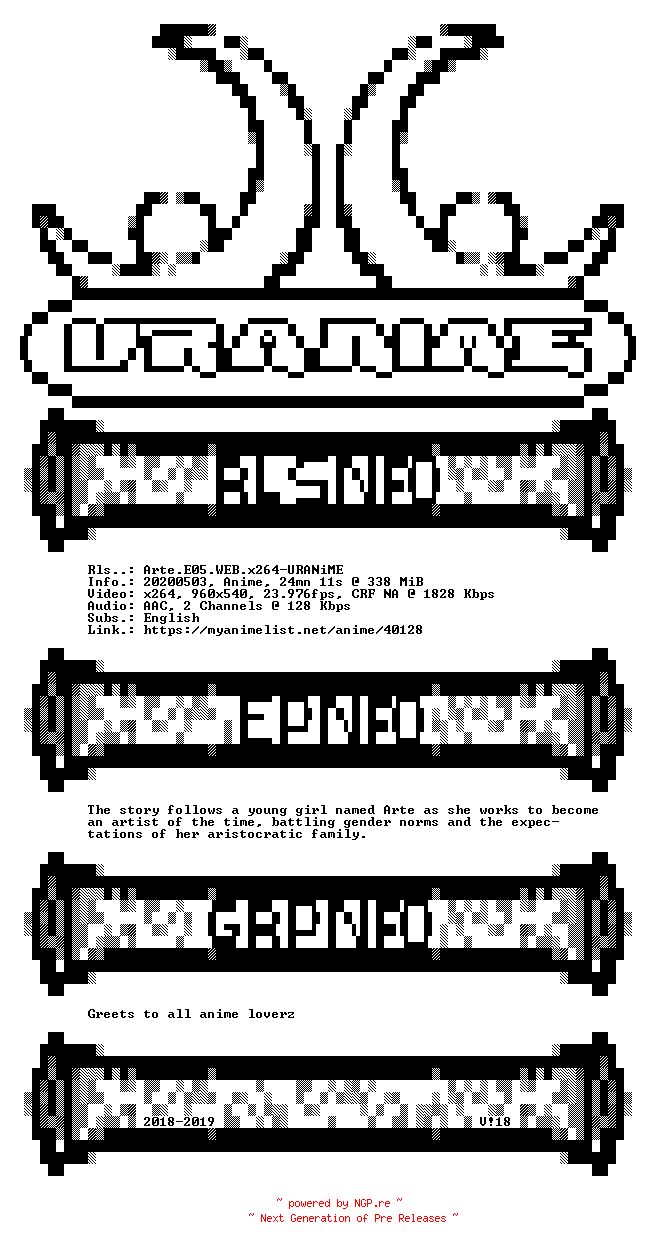 NFO for the release Arte.E05.WEB.x264-URANiME by URANiME