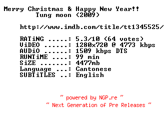 NFO for the release Rebellion.2009.720p.BluRay.x264-MELiTE by MELiTE