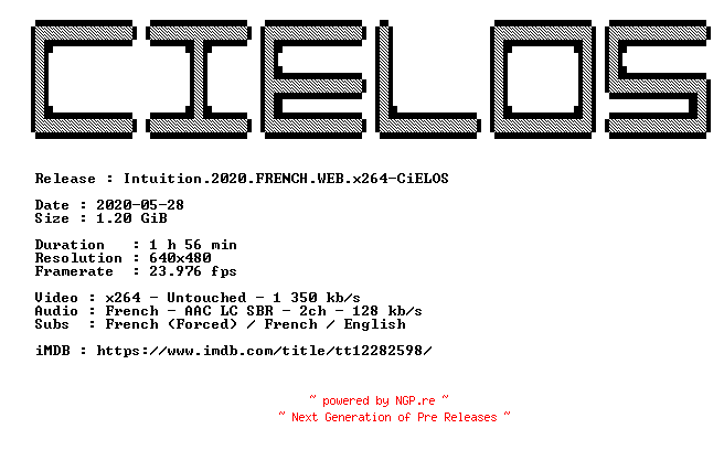 NFO for the release Intuition.2020.FRENCH.WEB.x264-CiELOS by CiELOS