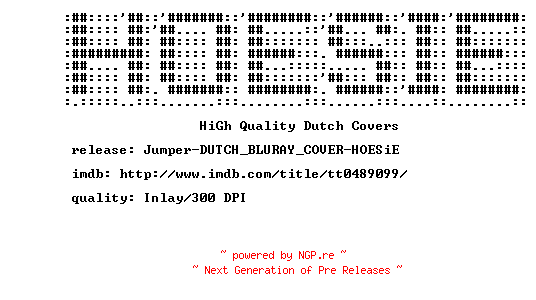 NFO for the release Jumper-DUTCH_BLURAY_COVER-HOESiE by HOESiE