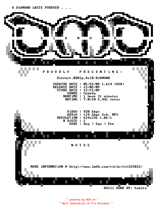 NFO for the release Extract.BDRip.XviD-DiAMOND by DiAMOND
