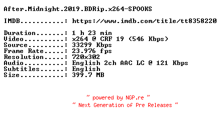 NFO for the release After.Midnight.2019.BDRip.x264-SPOOKS by SPOOKS