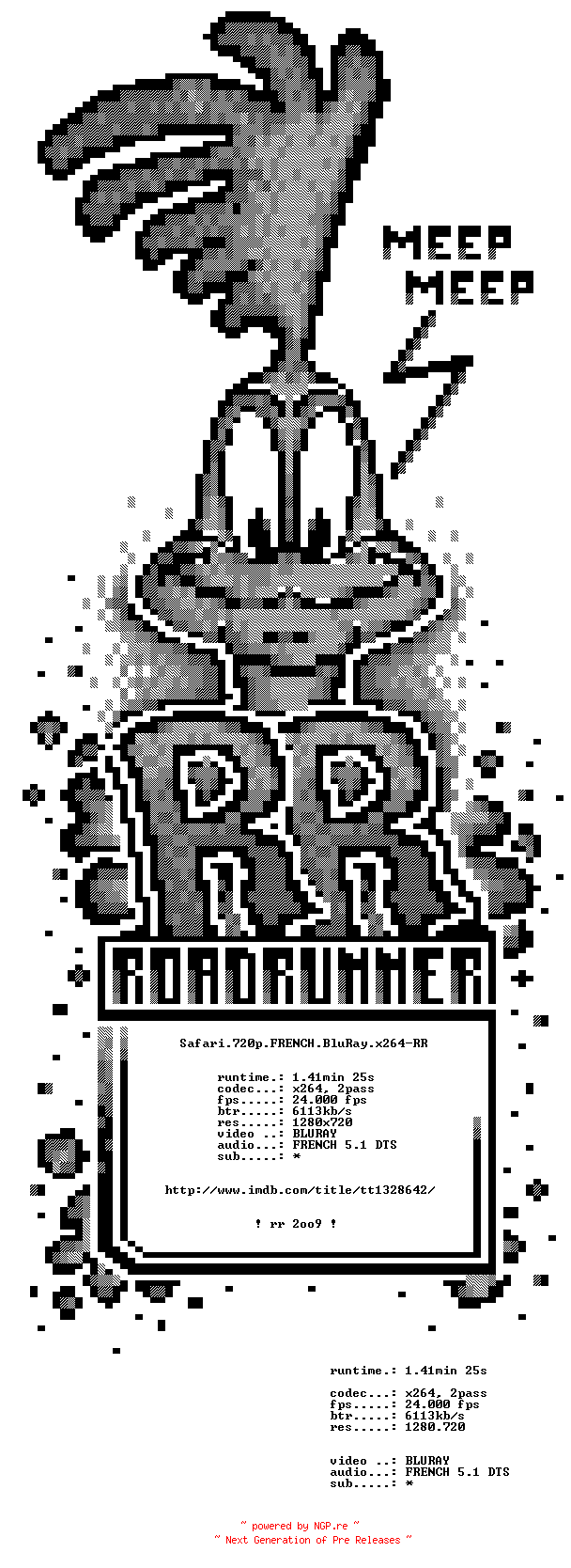 NFO for the release Safari.720p.FRENCH.BluRay.x264-RR by RR