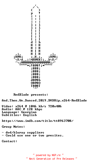 NFO for the release And.Then.We.Danced.2019.DVDRip.x264-RedBlade by RedBlade