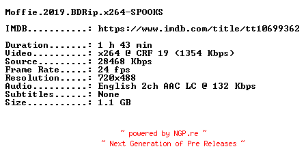 NFO for the release Moffie.2019.BDRip.x264-SPOOKS by SPOOKS